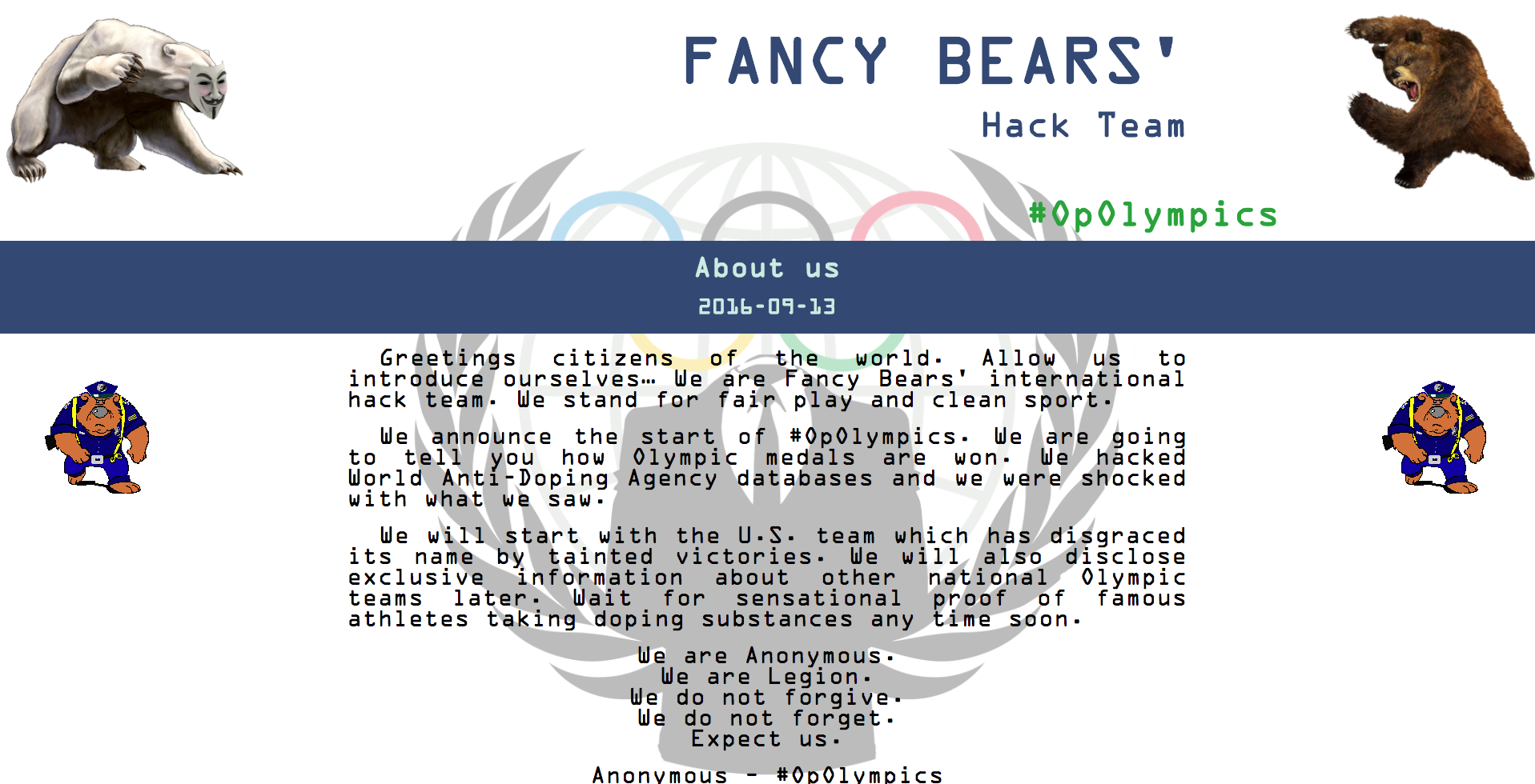 Figure 5. Fancy Bears’ Hack Team website. (Source: SecureWorks)